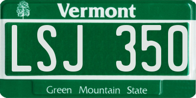 VT license plate LSJ350