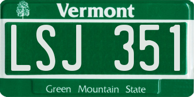 VT license plate LSJ351