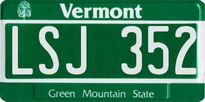 VT license plate LSJ352