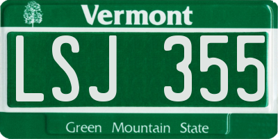 VT license plate LSJ355