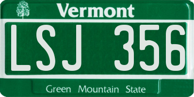 VT license plate LSJ356