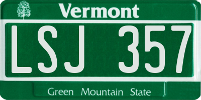 VT license plate LSJ357
