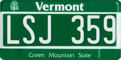 VT license plate LSJ359