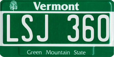 VT license plate LSJ360