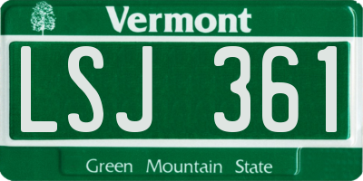 VT license plate LSJ361