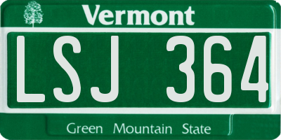 VT license plate LSJ364