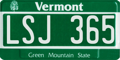 VT license plate LSJ365