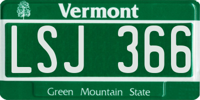 VT license plate LSJ366