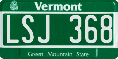 VT license plate LSJ368