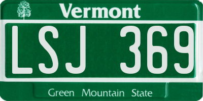 VT license plate LSJ369