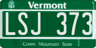 VT license plate LSJ373