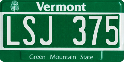 VT license plate LSJ375