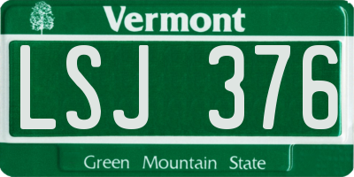 VT license plate LSJ376