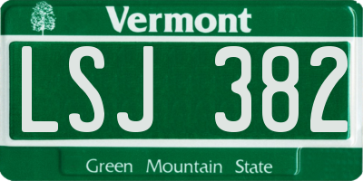 VT license plate LSJ382