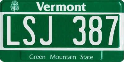 VT license plate LSJ387