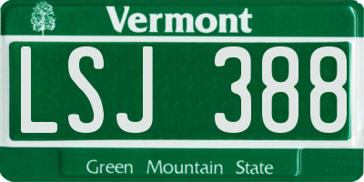 VT license plate LSJ388