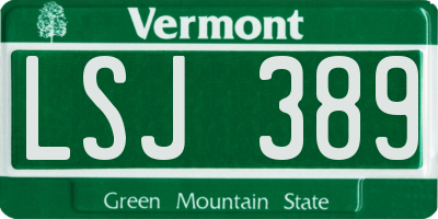VT license plate LSJ389