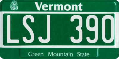 VT license plate LSJ390
