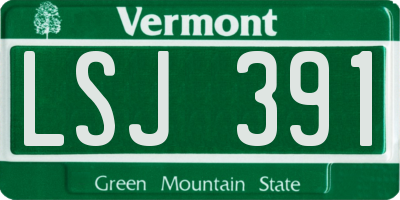 VT license plate LSJ391