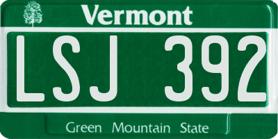 VT license plate LSJ392
