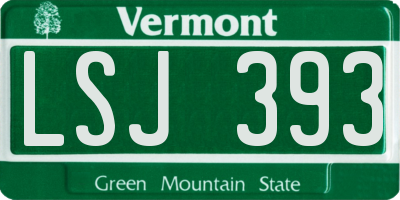 VT license plate LSJ393