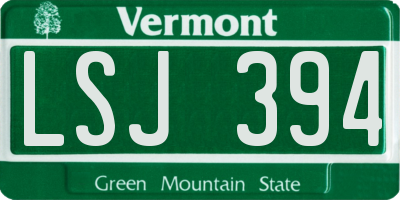 VT license plate LSJ394