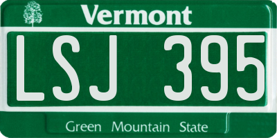 VT license plate LSJ395