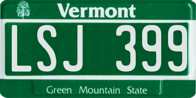 VT license plate LSJ399
