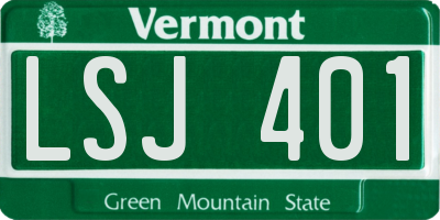 VT license plate LSJ401