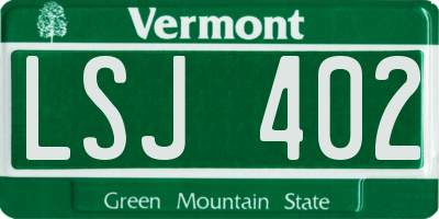 VT license plate LSJ402