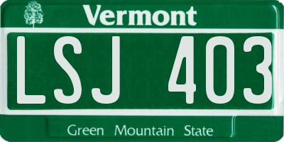 VT license plate LSJ403
