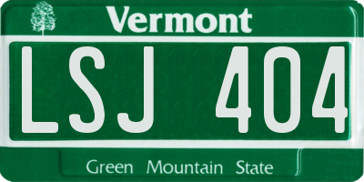 VT license plate LSJ404
