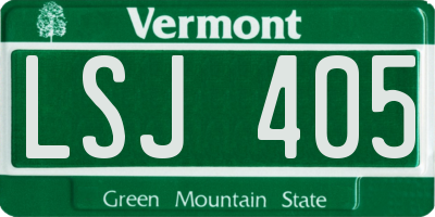 VT license plate LSJ405