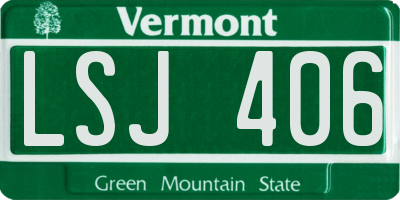 VT license plate LSJ406