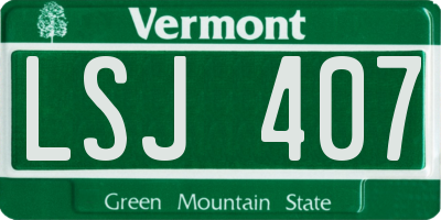 VT license plate LSJ407