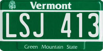 VT license plate LSJ413