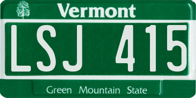 VT license plate LSJ415