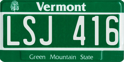 VT license plate LSJ416
