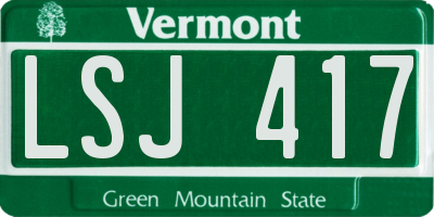 VT license plate LSJ417