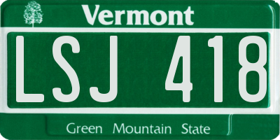 VT license plate LSJ418