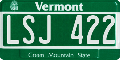 VT license plate LSJ422
