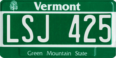 VT license plate LSJ425