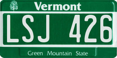 VT license plate LSJ426