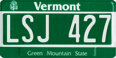 VT license plate LSJ427