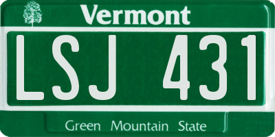 VT license plate LSJ431
