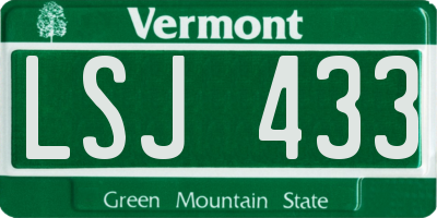 VT license plate LSJ433