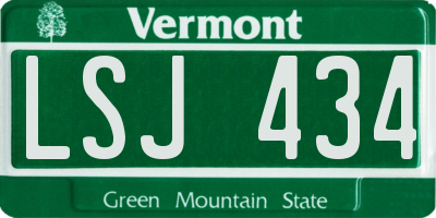 VT license plate LSJ434