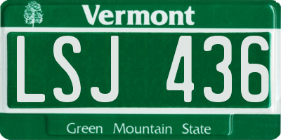 VT license plate LSJ436