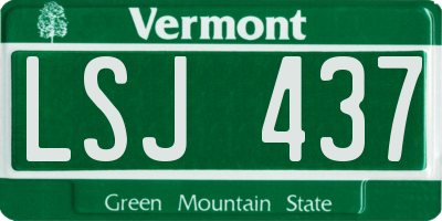 VT license plate LSJ437