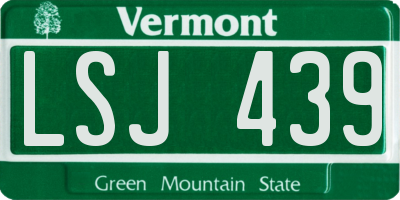 VT license plate LSJ439
